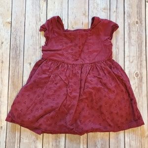 Genuine Kids Burgundy Eyelet Toddler Dress 18M